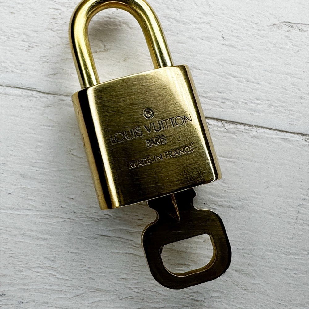 Louis Vuitton Gold Tone Padlock & Key Set #317 Made in France Authentic - Picture 6 of 6